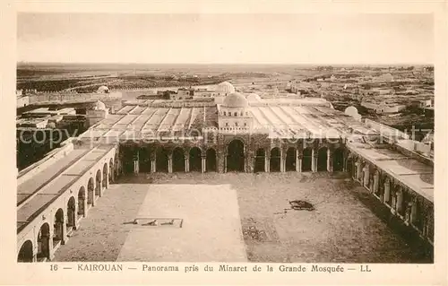 AK / Ansichtskarte Kairouan_Qairawan Panorama pris du Minaret de la Grande Mosquee Kairouan Qairawan