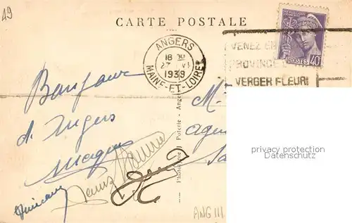 AK / Ansichtskarte Angers Vue generale du Jardin du Mail Monument Angers