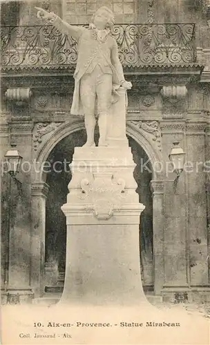 AK / Ansichtskarte Aix en Provence Statue Mirabeau Monument Aix en Provence