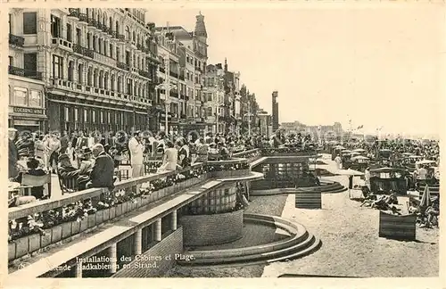 AK / Ansichtskarte Ostende_Oostende Installations des Cabines et Plage 