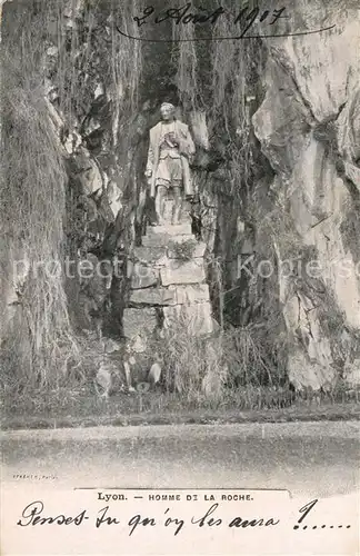 AK / Ansichtskarte Lyon_France Homme de la Roche Statue Lyon France