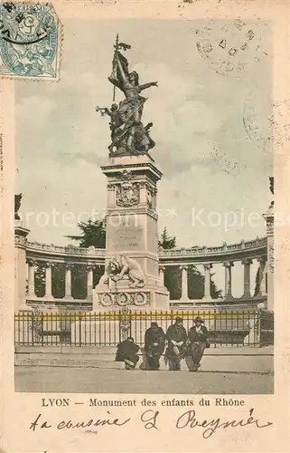 AK / Ansichtskarte Lyon_France Monument des enfants du Rhone Lyon France