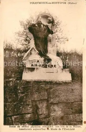 AK / Ansichtskarte Poleymieux au Mont d_Or Statue du celebre physicien Ampere Poleymieux au Mont d_Or