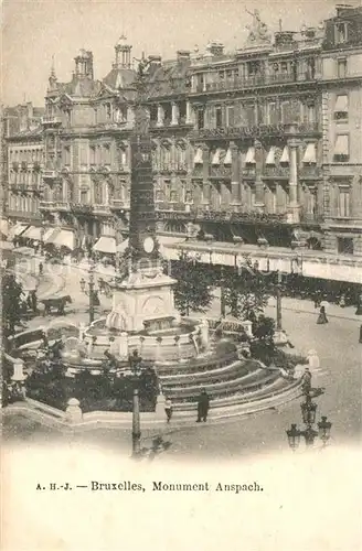 AK / Ansichtskarte Bruxelles_Bruessel Monument Anspach Bruxelles_Bruessel