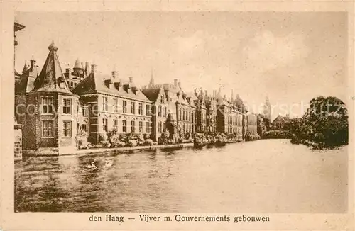 AK / Ansichtskarte Den_Haag Vijver met Gouvernements gebouwen Den_Haag