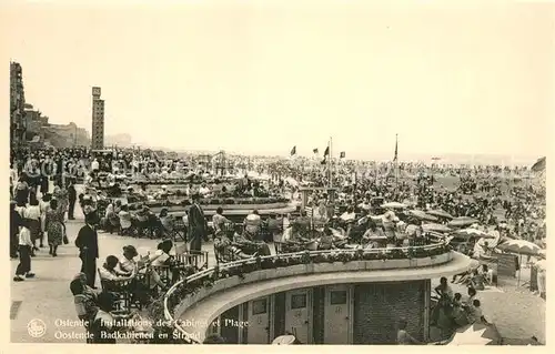 AK / Ansichtskarte Ostende_Oostende Installations des Cabines et Plage 
