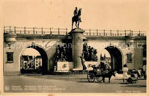 AK / Ansichtskarte Ostende_Oostende Monument Roi Leopold II 