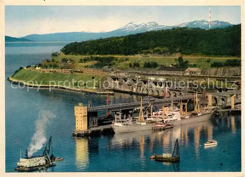 AK / Ansichtskarte Narvik Ore Loading Pier aerial view Narvik
