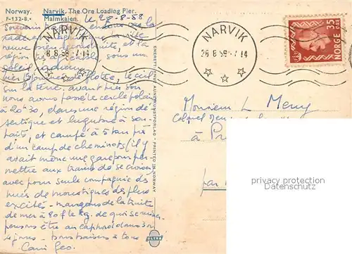 AK / Ansichtskarte Narvik Ore Loading Pier aerial view Narvik