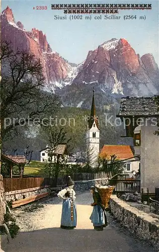 AK / Ansichtskarte Siusi_allo_Sciliar Dorfstrasse Schlern Siusi_allo_Sciliar