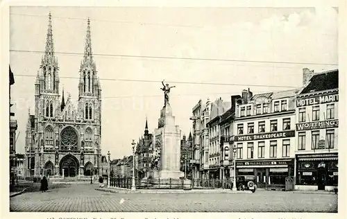 AK / Ansichtskarte Ostende_Oostende Eglise Place Monument 