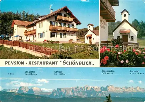 AK / Ansichtskarte Klobenstein_Ritten Pension Restaurant Sch?nblick Klobenstein_Ritten
