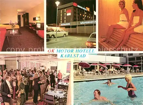 AK / Ansichtskarte Karlstad_Sweden OK Motor Hotell Pool Sauna Tanzen 