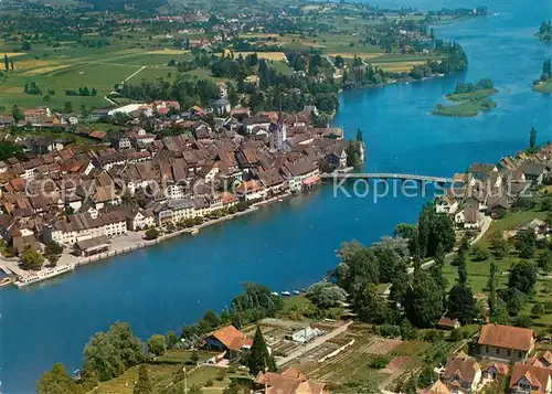 AK / Ansichtskarte Stein_Rhein Fliegeraufnahme Rheinpartie Stein Rhein