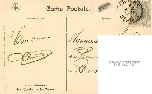 AK / Ansichtskarte Dinant_Wallonie La Meuse Vue prise des Rochers de Freyr Dinant Wallonie