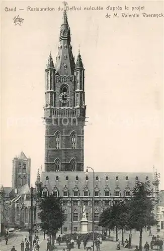 AK / Ansichtskarte Gand_Belgien Restauration du Beffroi executee dapres le projet Gand Belgien