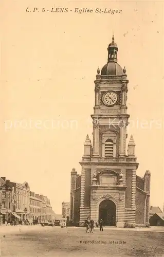 AK / Ansichtskarte Lens_Pas de Calais Eglise Saint Leger Lens_Pas de Calais