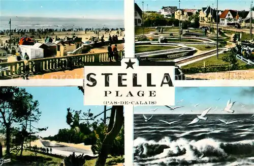 AK / Ansichtskarte Stella Plage Strand Promenade Moewen Brandung Minigolf Stella Plage