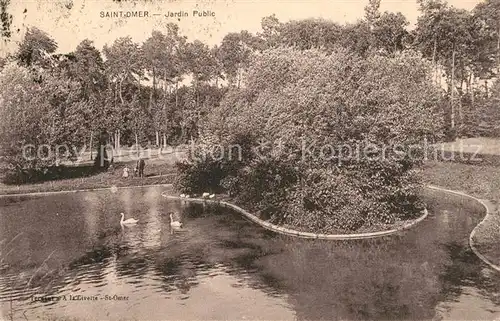 AK / Ansichtskarte Saint Omer_Pas de Calais Jardin Public Etang Saint Omer_Pas de Calais