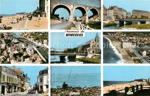 AK / Ansichtskarte Wimereux La Digue Plage Aqueduc Hotel Pont Rue Pecheur vue aerienne Wimereux