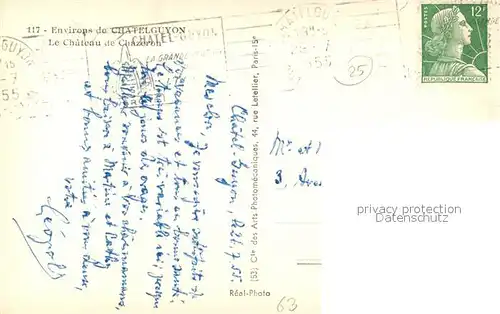 AK / Ansichtskarte Chatelguyon Chateau de Chazeron Chatelguyon