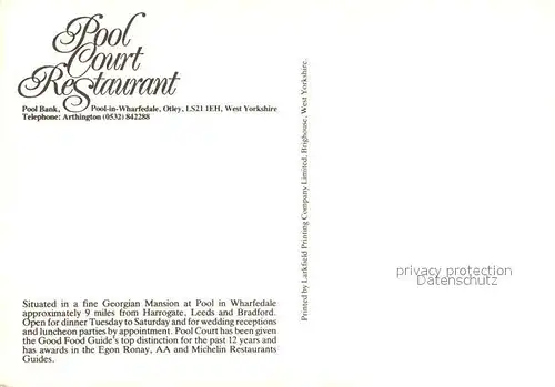 Otley Pool Court Restaurant 