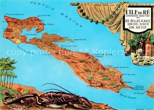 AK / Ansichtskarte Ile_de_Re Landkarte Ile_de_Re