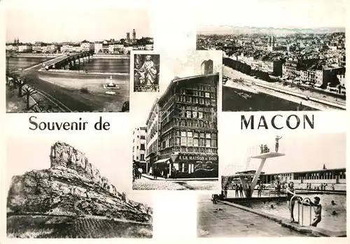 AK / Ansichtskarte Macon_Saone et Loire Fliegeraufnahme Freibad Felsen Macon Saone et Loire