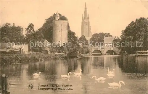 AK / Ansichtskarte Bruges_Brugge_Flandre Le Lac d Amour 