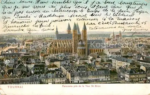 AK / Ansichtskarte Tournai_Hainaut Panorama pris de la Tour St Brice Tournai Hainaut