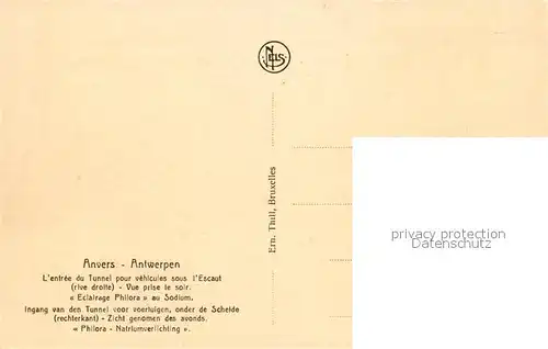 AK / Ansichtskarte Anvers_Antwerpen Entree du Tunnel pour vehicules sous lEscaut Vue prise le soir Anvers Antwerpen