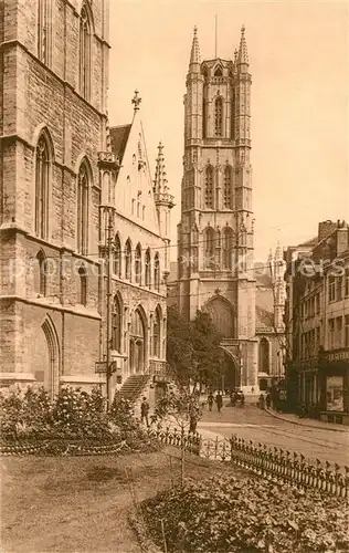 AK / Ansichtskarte Gand_Belgien Entree du Beffroi et Eglise St Bavon Gand Belgien