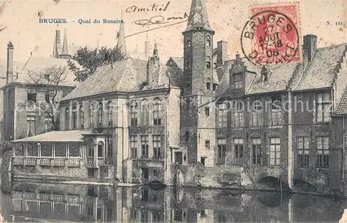 AK / Ansichtskarte Bruges_Brugge_Flandre Quai du Rosaire 