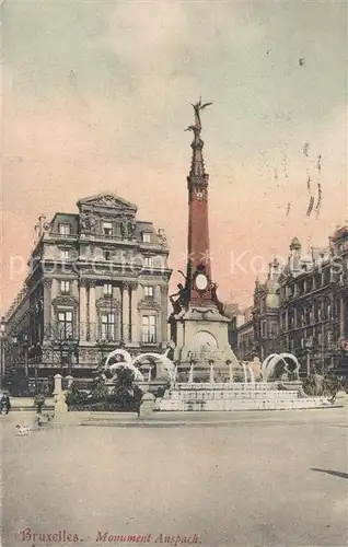AK / Ansichtskarte Bruxelles_Bruessel Monument Anspach Bruxelles_Bruessel