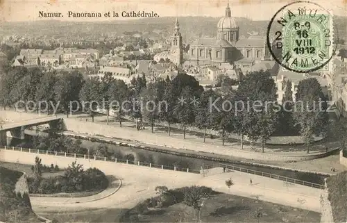 AK / Ansichtskarte Namur_sur_Meuse Panorama et la Cathedrale Namur_sur_Meuse