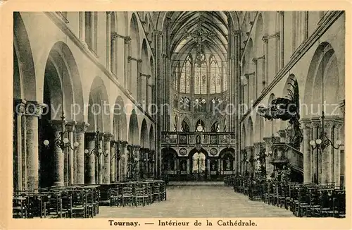 AK / Ansichtskarte Tournay_Liege Interieur de la Cathedrale Tournay Liege