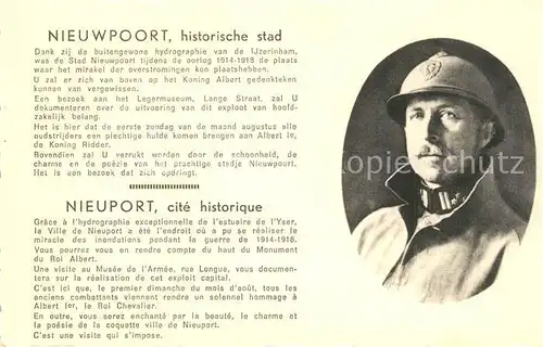 AK / Ansichtskarte Nieuwpoort Albert I de Koning Ridder Nieuwpoort