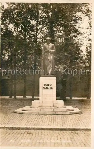 AK / Ansichtskarte Bruges_Brugge_Flandre Statue de Guido Gezelle 