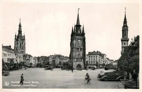 AK / Ansichtskarte Courtrai_Flandre Grand Place Courtrai_Flandre