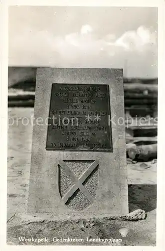 AK / Ansichtskarte Westkapelle_West Vlaanderen Gedenkteken Landingsplaats Westkapelle