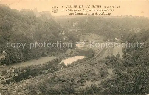 AK / Ansichtskarte Ourthe Ruines du Chateau de Logne vers les Roches aux Corneilles vu de Palogne Ourthe