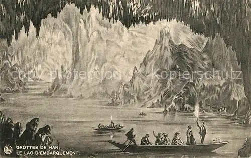 AK / Ansichtskarte Han_Namur Grottes de Han Le Lac d Embarquement Han_Namur