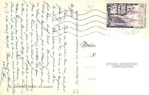 AK / Ansichtskarte Le_Mont Dore_Puy_de_Dome Casino Le_Mont Dore_Puy_de_Dome