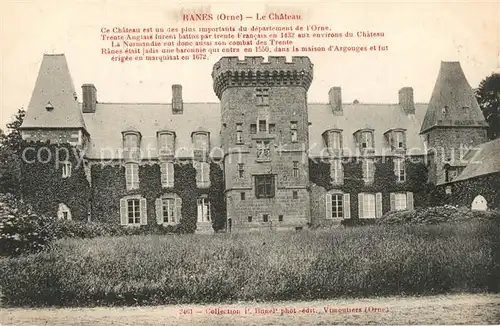 AK / Ansichtskarte Ranes Chateau Ranes