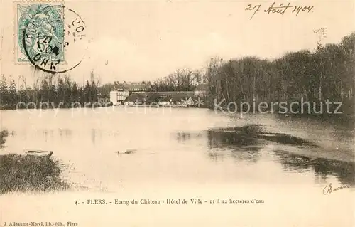 AK / Ansichtskarte Flers_Orne Etang du Chateau Hotel de Ville Flers_Orne