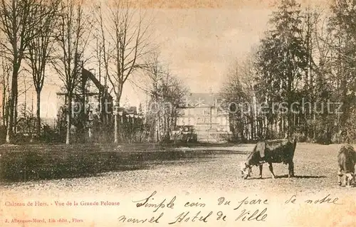 AK / Ansichtskarte Flers_Orne Chateau vue de la Grande Pelouse Flers_Orne