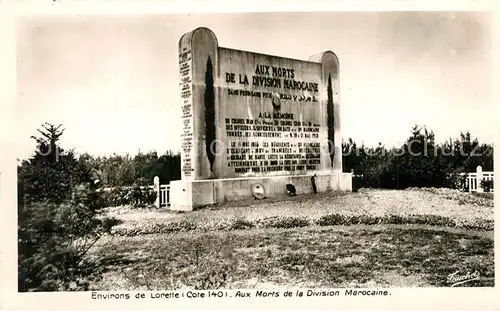 AK / Ansichtskarte Ablain Saint Nazaire Monument aux Morts de la Division Marocaine Kriegerdenkmal Ablain Saint Nazaire