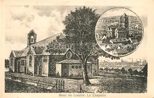 AK / Ansichtskarte Ablain Saint Nazaire Mont de Lorette la Chapelle Dessin Kuenstlerkarte Ablain Saint Nazaire