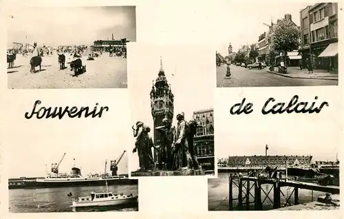 AK / Ansichtskarte Calais Dives aspects Plage Bateau Monument Calais