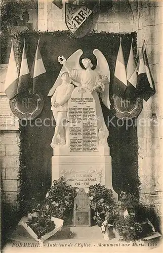 AK / Ansichtskarte Formerie Interieur de l Eglise Monument aux Morts Kriegerdenkmal Formerie